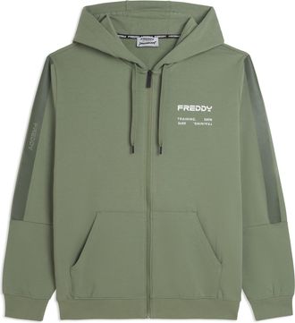 Freddy Felpa con cappuccio full-zip e bande tono su tono