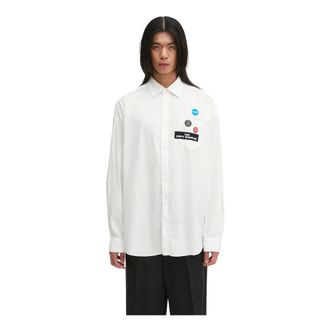 Undercover Camisa de Manga Larga con Parches - Shirts - Hombre - Blanco - L