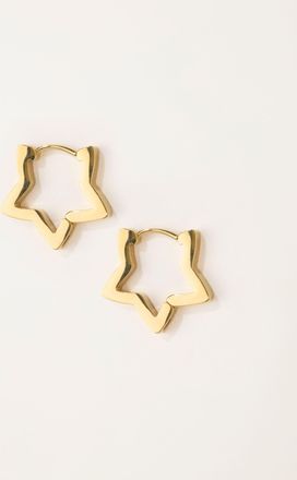 Fat Face FatFace Gold Tone Waterproof Star Hoops