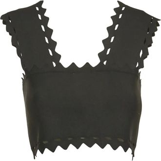 Alaia Gewelfde top met uitgesneden details - Zwart