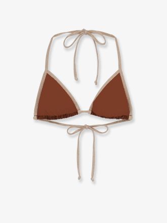 MC2 Saint Barth Lurex String Bikini Top - Brown