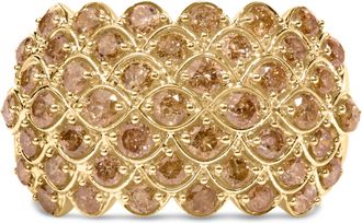 House of Brilliance 10K Yellow Gold 2.0 Cttw Brown Diamond Teardrop Design Cocktail Ring