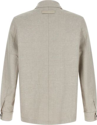Ermenegildo Zegna Mens Gray Linen Blouse