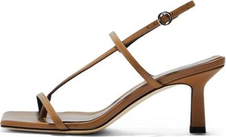 Aeyde Elise Nappa - Dames - Sandalen met hakken - Bruin - 40 EU - Leer - Schoenen