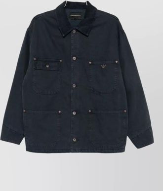Emporio Armani cotton single-breasted coat