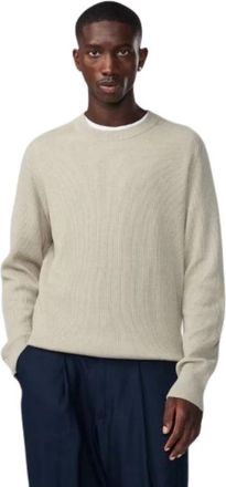 Nn.07 Gebreide Katoenen Trui - Heren - Ronde hals truien - Beige - M - Katoen - Truien & Vesten