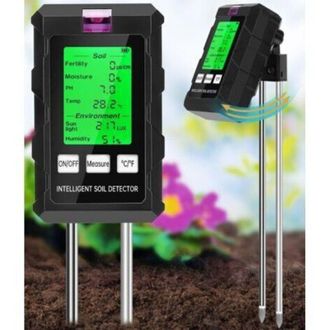 OEM Medidor De Humedad Del Suelo, Dispositivo De Medici&oacute;n 6 En 1, Detecta Temperatura, Ph, Humedad Ambiental, Nutrientes Y Luz Solar, Apto Para Jardines Y