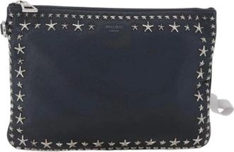 Jimmy Choo London Pre-owned Clutches, female, Black, Size: ONE SIZE Pre-owned Leather Pouch