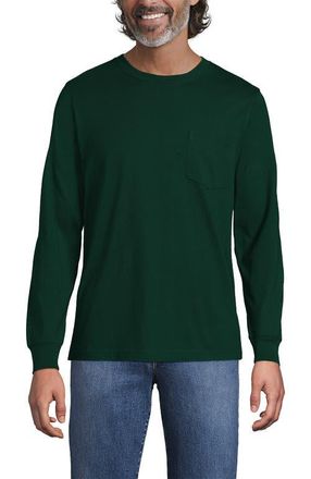 Lands End Super-T Long Sleeve T-Shirt with Pocket in Pine Valley at Nordstrom, Size Xx-Large