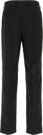 Valentino Garavani Mens Jacquard Polyester Trousers Black