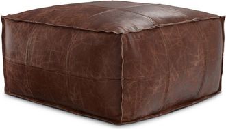 Simpli Home Sheffield Boho Square Pouf