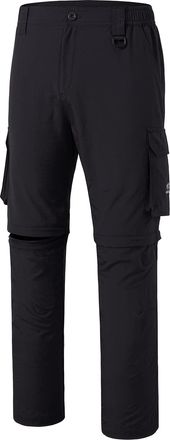 Bassdash Mens Outdoor Quick Dry Convertible Pants Zip-Off Water Resistant Lightweight Fishing Hiking Cargo Shorts with UPF50+ Sun Protection FP02M Black