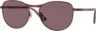 Persol PO1002S Polarized 1124AF Mens Sunglasses Brown Size 54