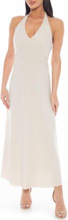 Tash And Sophie Linen Blend Halter Maxi Dress in Natural at Nordstrom Rack, Size X-Large