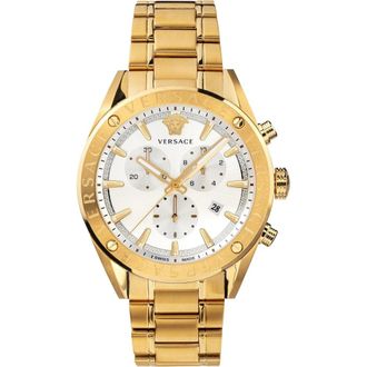 Versace V-Chrono Chronograaf - Dames - Horloges - Geel - ONE Size - Accessoires