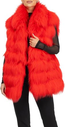 Gorski Genuine Shearling Vest in Red at Nordstrom, Size X-Small
