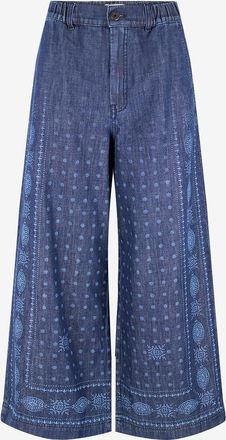 Max Mara Bedruckte Hose mit weitem Bein aus Baumwolle Micron