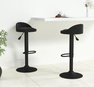 vidaXL Taburetes De Cocina 2 Unidades Terciopelo Negro Vidaxl