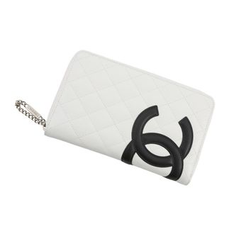 Chanel Black Pink White Leather Long Wallet (Bi-Fold) (Pre-Owned)
