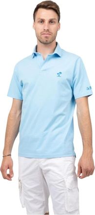 MC2 Saint Barth Tops, Heren, Blauw, L, Klassiek Polo Shirt voor Mannen