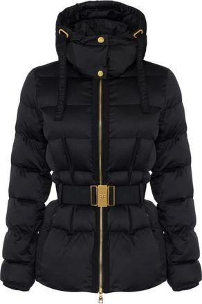 Elisabetta Franchi Piumino in tessuto voile - - Jackets - Donna - Nero - XL