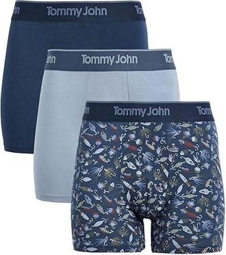 Tommy John Second Skin Modal 4 Boxer Brief 3-pack Mens Underwear Dress Blues/Rain Washed/Fishing Lures Dress Blues : 2XL (44-46 Waist)