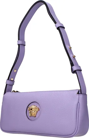 Versace Leather Shoulder Bag - Purple