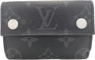 Louis Vuitton Black Coated Canvas Card Wallet (Pre-Owned)