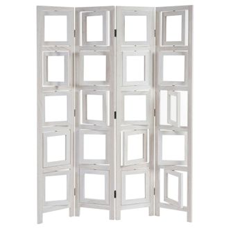 Hhg Hhg - Nunca Usado] Biombo Galer&iacute;a De Fotos Ii, Separador De Ambientes, Biombo Privacidad, 160x125cm, Blanco