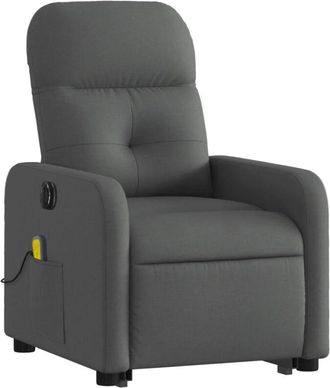 vidaXL Vidaxl - Sill&oacute;n De Masaje El&eacute;ctrico Reclinable Elevable Tela Gris Oscuro