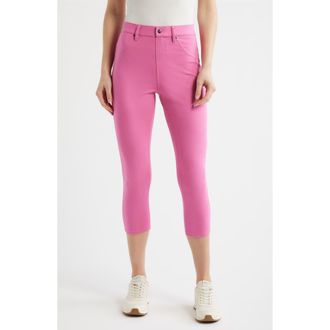 Hue Ultrasoft Denim Capri Leggings in Ibis Rose at Nordstrom, Size X-Large