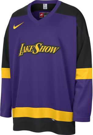 Nike Jordan Air Jordan Los Angeles Lakers City Edition NBA Hockey Jersey Asia Sizing Field Purple Black Amarillo FZ0350-504