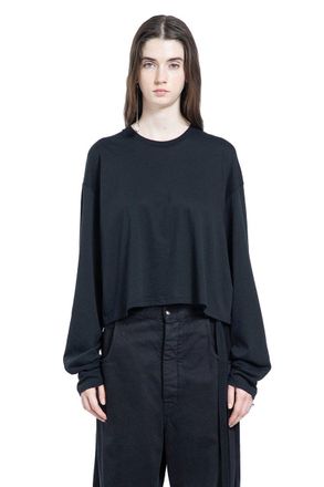 Ann Demeulemeester Nikita Relax Fit Boxy Cropped t Shirt With it Reminded me of Us Print