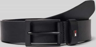 Tommy Hilfiger Ledergürtel mit Logo-Applikation in Black, Größe 100