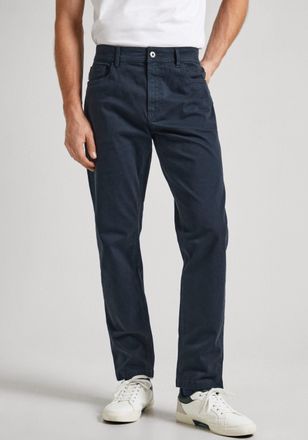 Pepe Jeans London 5-Pocket-Hose PEPE JEANS Pepe Hose SLIM FIVE POCKETS PANTS- MAIN, Herren, Gr. 33, N-Gr, blau (dulwich blau), Canvas, Obermaterial: 98% Baumwolle, 2% E