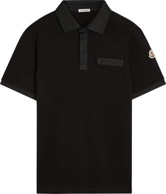 Moncler Logo-embroidered Piqu&eacute; Cotton Polo Shirt - Black - Xxxl