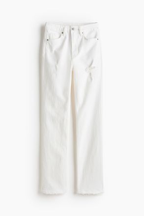 H&M Slim Straight High Jeans - White