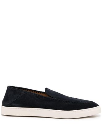 Giorgio Armani Mens Leather Slip-On Sneakers