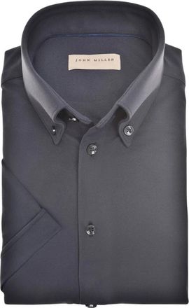 John Miller Donkerblauw Overhemd Lange Mouw - Heren - Korte mouwen Overhemden - Blauw - S - Overhemden