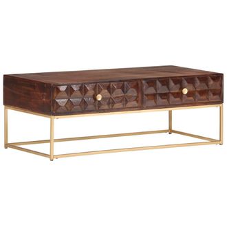 vidaXL Vidaxl Mesa De Centro Madera Maciza De Mango 112x50x40 Cm