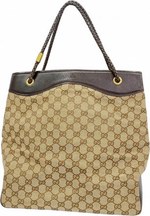 Gucci Brown Canvas Tote Bag (Pre-Owned)