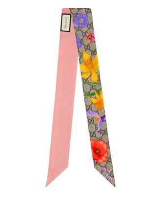 Gucci GG Flora print neck bow - Multicolour
