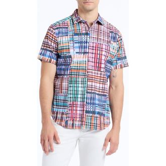 Robert Graham Murdoch Short Sleeve Button-Up Shirt in Multi at Nordstrom, Size Xxx-Large