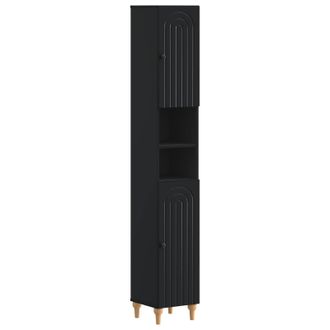 vidaXL Armario De Ba&ntilde;o Con Estante Abierto Alkmaar Negro Vidaxl