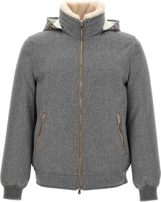 Brunello Cucinelli Sherling Neck Bomber Jacket