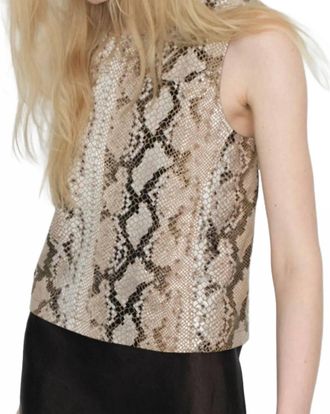 M&eacute;lissa Nepton Troy Snake Print Top In Black Multi