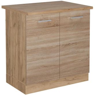 Vicco Armario Bajo Para Fregadero R-line, Sonoma, 80 Cm, Et Roble