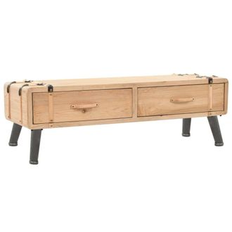 Berkfield Home TV Cabinet Solid Fir Wood 120x33x35 cm in Brown | Size: 120 x 33 x 35 cm