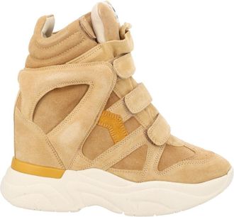 Isabel Marant Beige Balskee Triple Velcro Wedge Sneakers