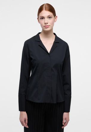 Eterna Hemdbluse ETERNA REGULAR FIT, Damen, Gr. 34, schwarz, 79% Baumwolle, 3% Elasthan, 18% Polyamid, Blusen Hemdbluse, EASY IRON (b&uuml;gelleicht)